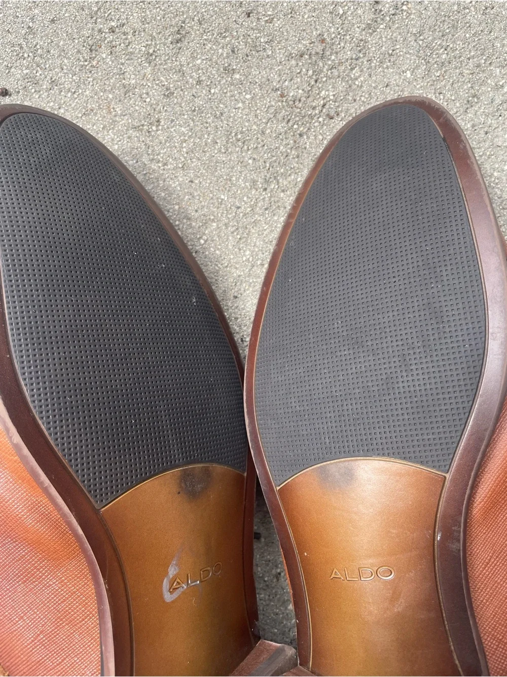 Aldo Men's Cognac Brown Leather Lace-Up Oxfords